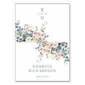 Zachte gedempte aardetinten Floral Watercolo Place Kaart (Voorkant)