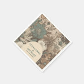 Zachte gedempte aardetinten Wildbloemen Bruiloft Servet (Hoek)