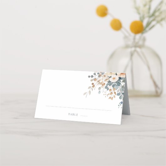 Zachte Gedempte Aardetoneel Bloemrijke Waterverf B Plaatskaartje (Voorkant)