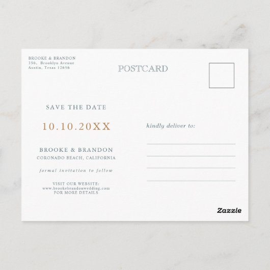 Zachte gedempte aardse toon bloemenfoto Sla de dat Briefkaart (Achterkant)