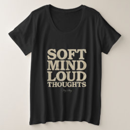 Zachte Geest Harde Gedachten Minimalistische Vinta Grote Maat T-shirt