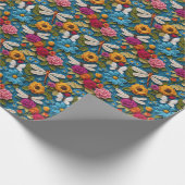 Zachte gehaakte look bloemen en libellen cadeaupapier (Hoek)