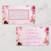 Zachte gekleurde cupcakes en snoepjes bakkerij visitekaartje (Voorkant / Achterkant)