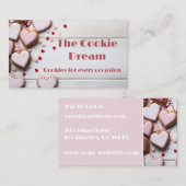 Zachte gekleurde hartvormige koekjes bakkerij visitekaartje (Voorkant / Achterkant)