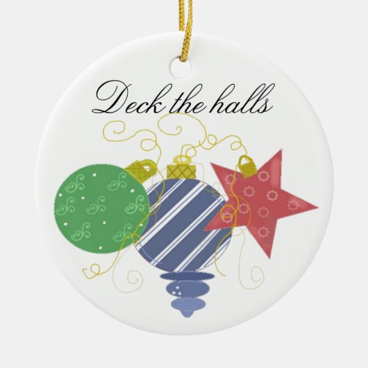 Zachte gekleurde kerstdecoraties keramisch ornament (Voorkant)