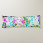 Zachte gekleurde vormen boven melkstaal lichaamskussen (Achterkant)