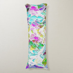 Zachte gekleurde vormen boven melkstaal lichaamskussen