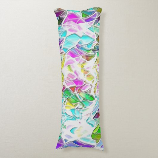 Zachte gekleurde vormen boven melkstaal lichaamskussen (Voorkant Verticaal)