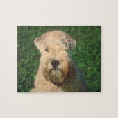 Zachte gekleurde wieltjes Terrier Dog Puzzle Legpuzzel (Horizontaal)