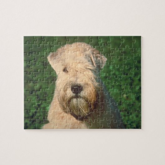 Zachte gekleurde wieltjes Terrier Dog Puzzle Legpuzzel (Horizontaal)