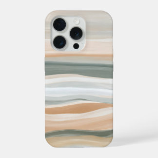 Zachte Gelaagde Getijden – Abstracte Kust Neutraal iPhone 15 Pro Case