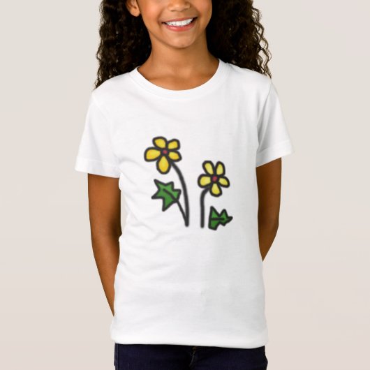 Zachte gele bloem t-shirt (Voorkant)