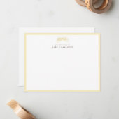 Zachte Gele Bloemenslinger Kraam Briefkaart (Voorkant / Achterkant in situ)