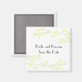 Zachte gele bloesems Sla de datum op Magneet (Voorkant / Achterkant)