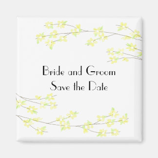 Zachte gele bloesems Sla de datum op Magneet