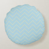 Zachte gele chevron op blauwe worp kussen rond (Achterkant)