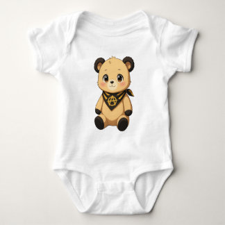 Zachte gele en zwarte Ancap-teddybeer Romper