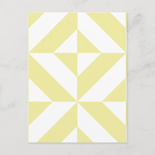 Zachte Gele Geometrische Art Deco Briefkaart