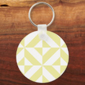 Zachte gele geometrische art deco sleutelhanger (Voorkant)