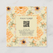 Zachte gele groene bloemist vierkante visitekaartje (Achterkant)