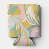 Zachte Gele Pastel Abstracte Op Maat Gemaakte Brui Blikjeskoeler (Achterkant)