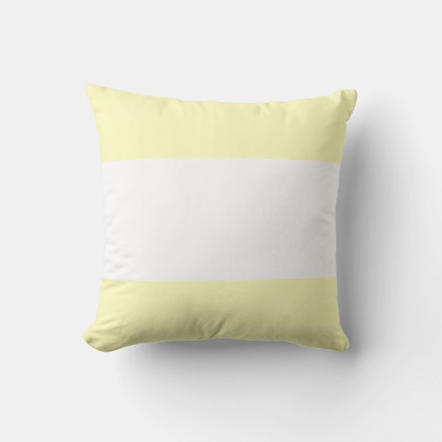 Zachte Gele Pastel & Witte Balk Design Kussen (Voorkant)