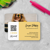 Zachte Gele QR-code Foto Sociale Media Iconen Visitekaartje