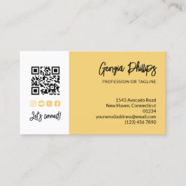 Zachte Gele QR Code Foto Socialmedia Borstel Schri Visitekaartje