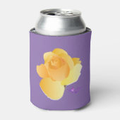 Zachte gele roos & Paarse Koelbox Blikjeskoeler (Blikje Voorkant)