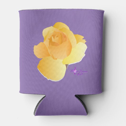 Zachte gele roos & Paarse Koelbox Blikjeskoeler (Voorkant)