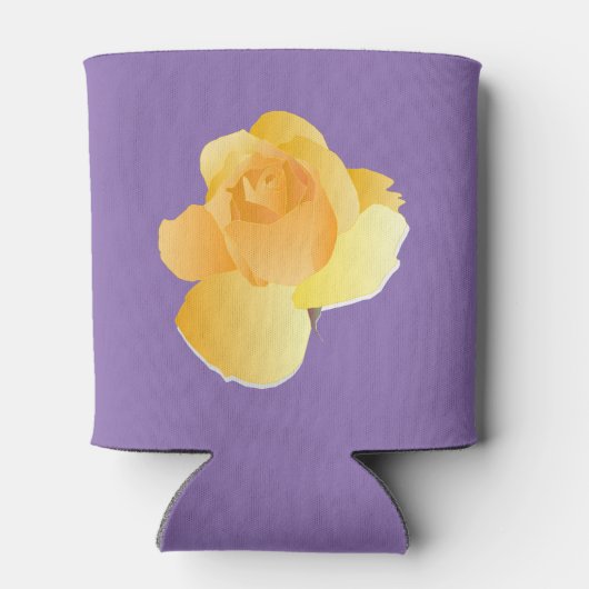 Zachte gele roos & Paarse Koelbox Blikjeskoeler (Achterkant)