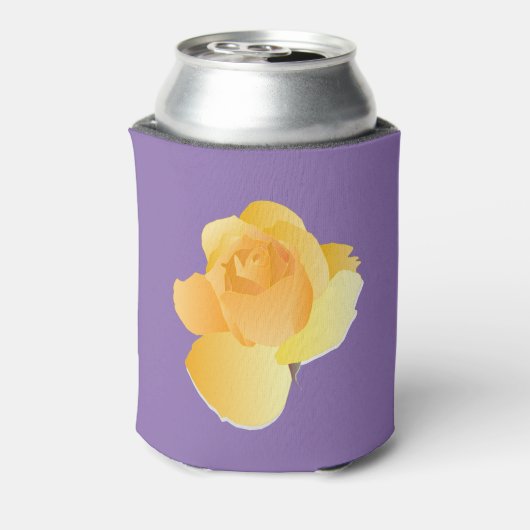 Zachte gele roos & Paarse Koelbox Blikjeskoeler (Blikje Achterkant)