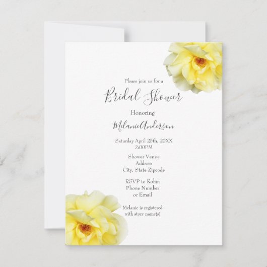 Zachte gele roze kaart (Voorkant)