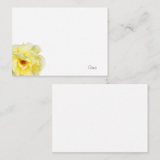 Zachte gele roze notitiekaartje (Voorkant / Achterkant)