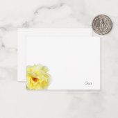 Zachte gele roze notitiekaartje (Voorkant / Achterkant in situ)