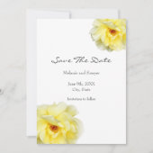Zachte gele roze save the date (Voorkant)