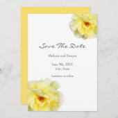 Zachte gele roze save the date (Voorkant / Achterkant)