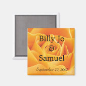 Zachte Gele Rozen Persoonlijk Weddenschap Magneet (Voorkant / Achterkant)