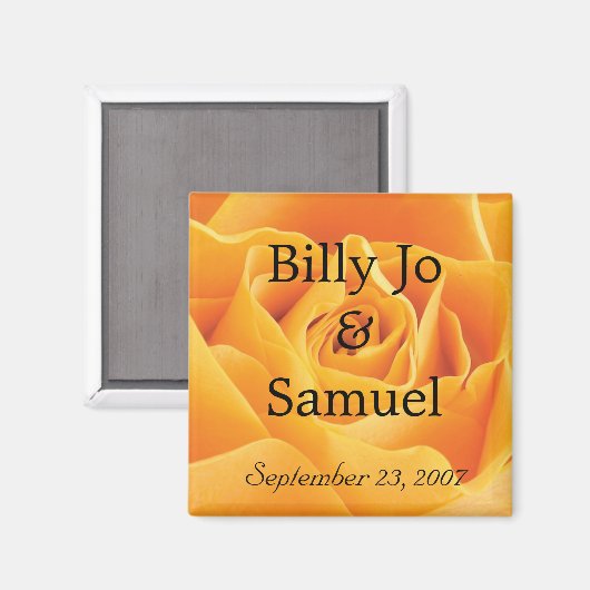 Zachte Gele Rozen Persoonlijk Weddenschap Magneet (Voorkant / Achterkant)