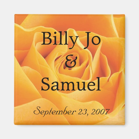 Zachte Gele Rozen Persoonlijk Weddenschap Magneet (Voorkant)