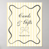 Zachte Gele Strepen Boog Kaarten en Geschenken Poster (Voorkant)