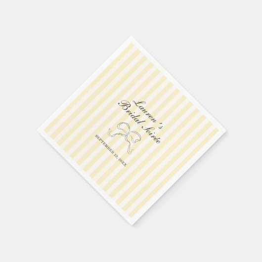 Zachte gele strepen bruids soirée servet (Hoek)