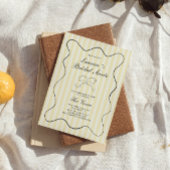 Zachte Gele Strepen Bruidssoiree Kaart