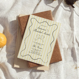 Zachte Gele Strepen Bruidssoiree Kaart