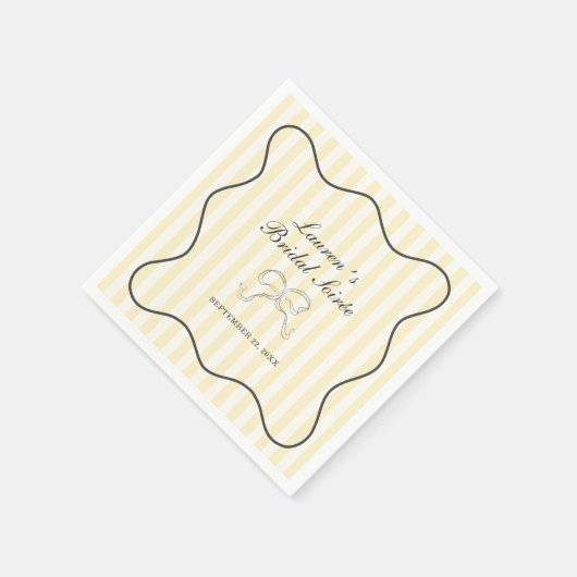 Zachte Gele Strepen Bruidssoiree Servet (Hoek)