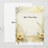 Zachte gele watercolor bloemen en blad kaart (Voorkant / Achterkant)