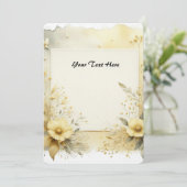 Zachte gele watercolor bloemen en blad kaart (Staand voorkant)
