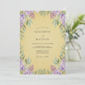 Zachte Gele Wisteria Bruiloft Kaart (Staand voorkant)