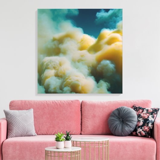 Zachte gele wolken canvas afdruk (Insitu (Woonkamer))