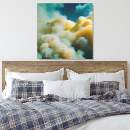 Zachte gele wolken canvas afdruk (Insitu (Slaapkamer))
